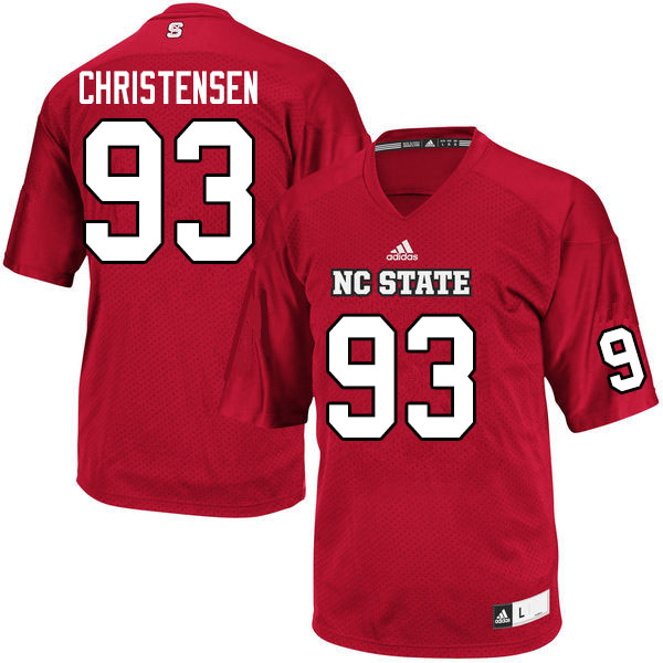 Men #93 Abe Christensen NC State Wolfpack College Football Jerseys Sale-Red - Click Image to Close